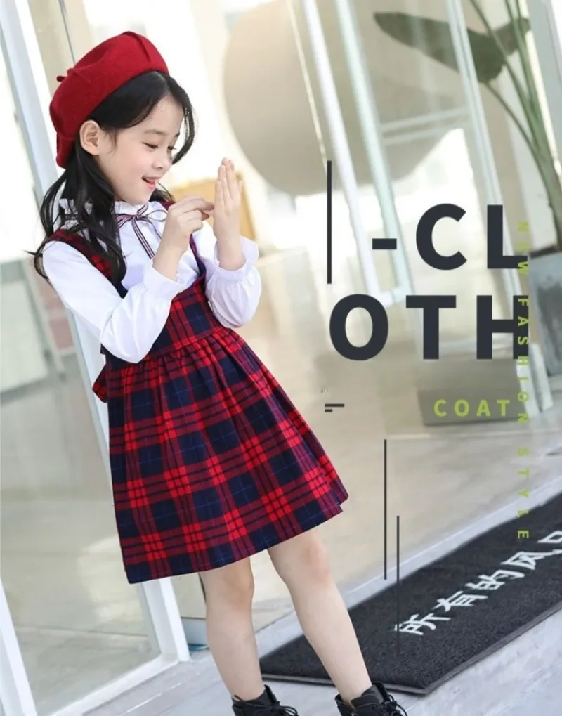 فستان قميص TikTok الفيروسية للربيع والخريف للفتيات - فستان أنيق للأطفال الكبار والمتوسط لعمر 4-12 سنة #5