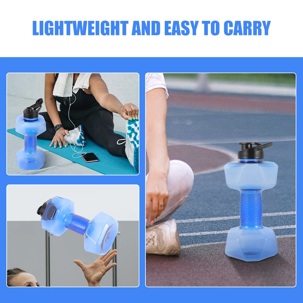 Dumbbell Kettle Water Cup Filled Dumbbells Portable Cover Blue Pp Bottle Insulated Kids