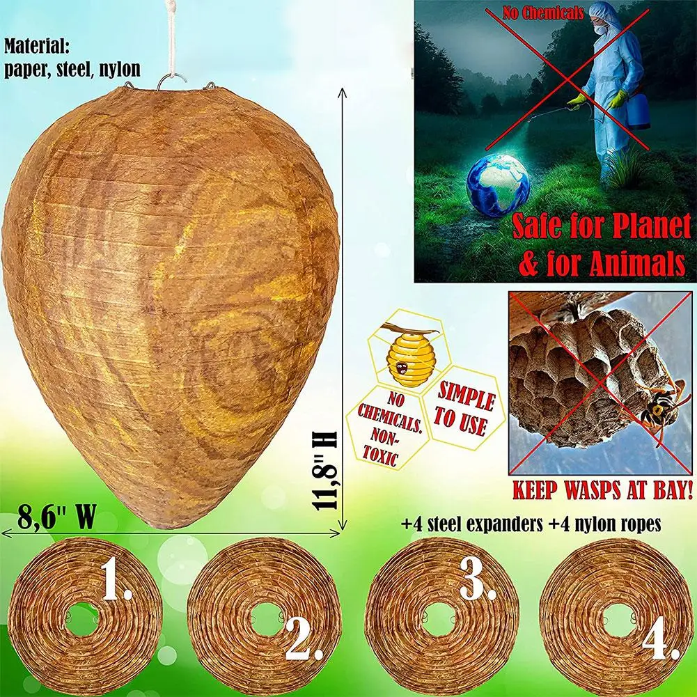 Outdoor hängende Wespen nest Lockvogel wasserdicht gefälschte Wespen nest Lockvogel Nest Lockvogel Hornissen Kunststoff Insekten Papier antrieb Bienenstock Laterne