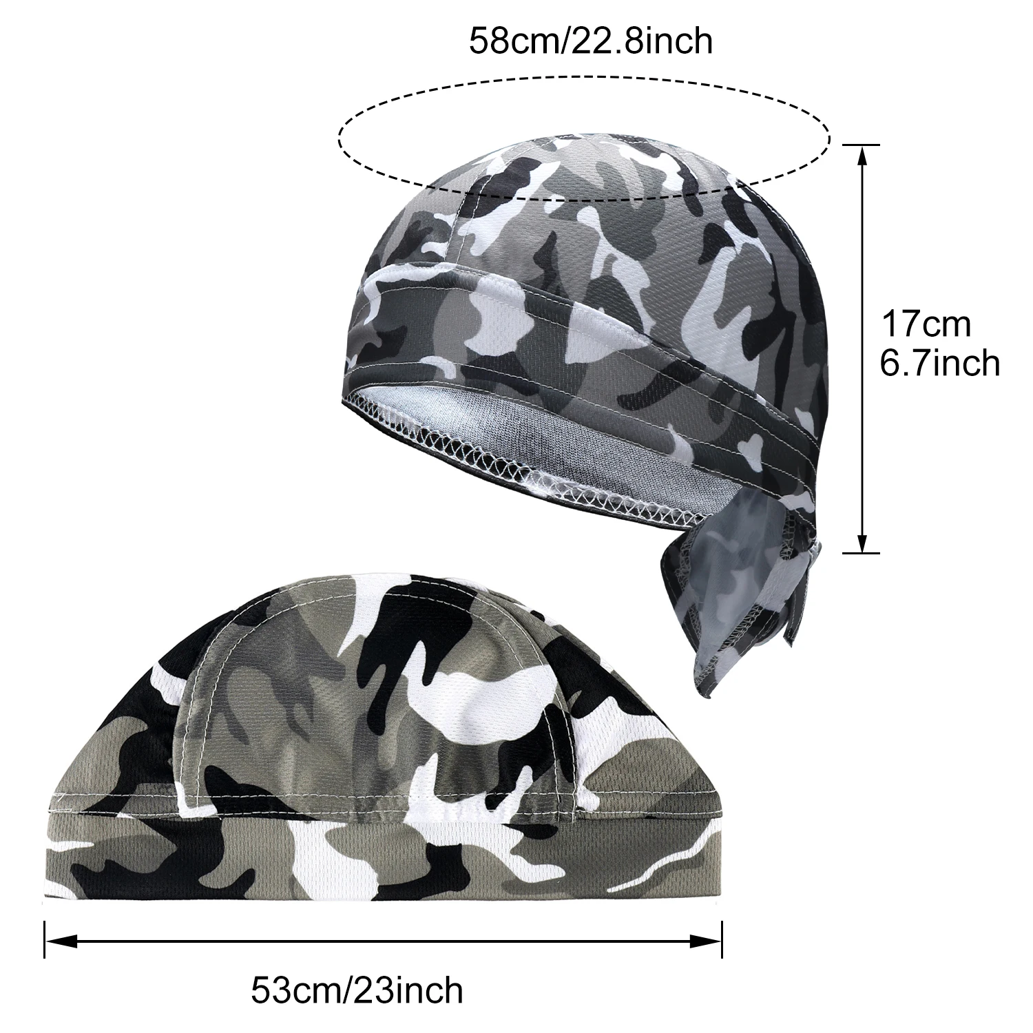 2024 New Summer 2PCS/set Men Printed Cycling Bandana Headscarf Sports Fishing Running Hiking Caps Camouflage Quick Dry Camo Hats