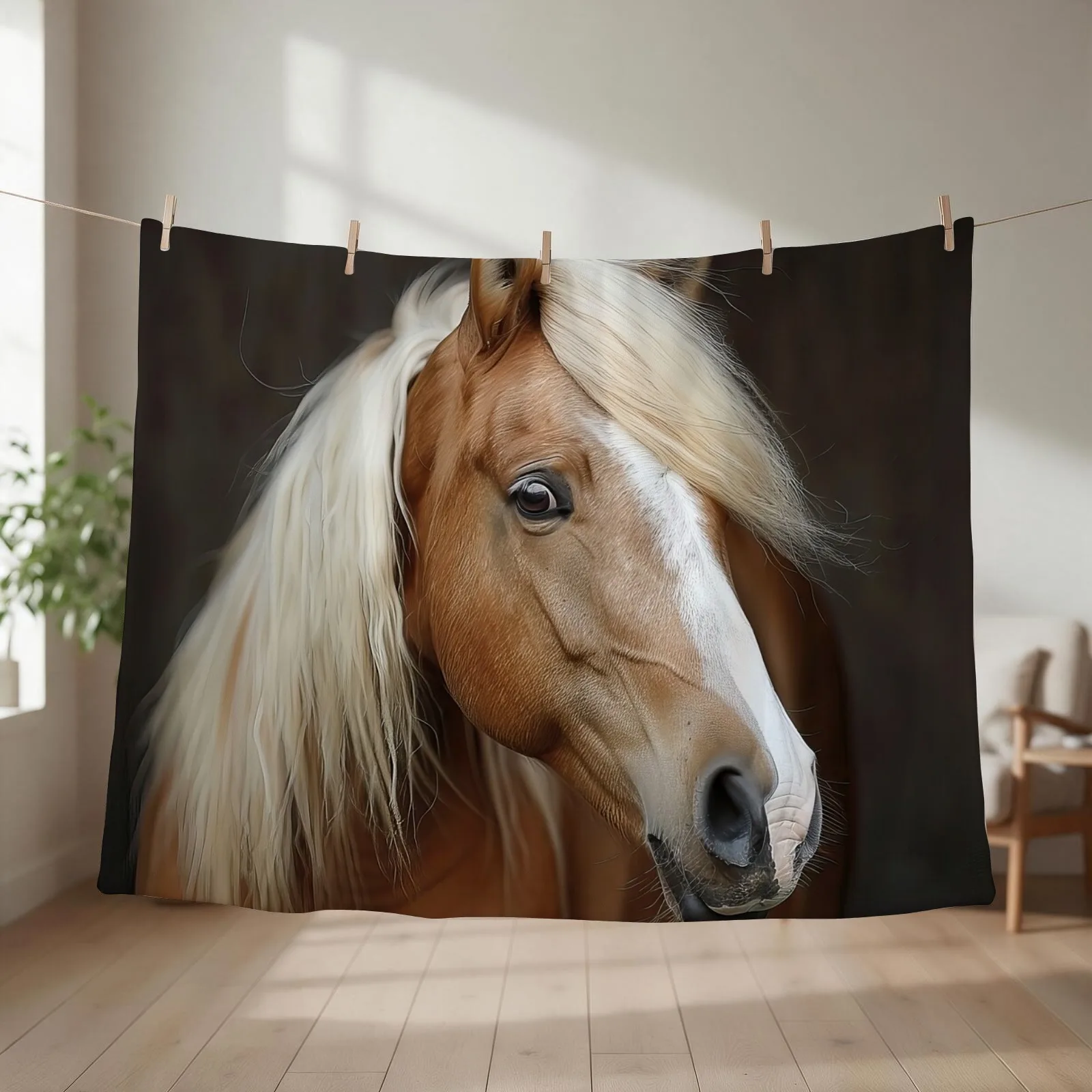 Beloved Haflinger Horse Throw Blanket couch cozy soft plush fuzzy picnic outdoor blanket