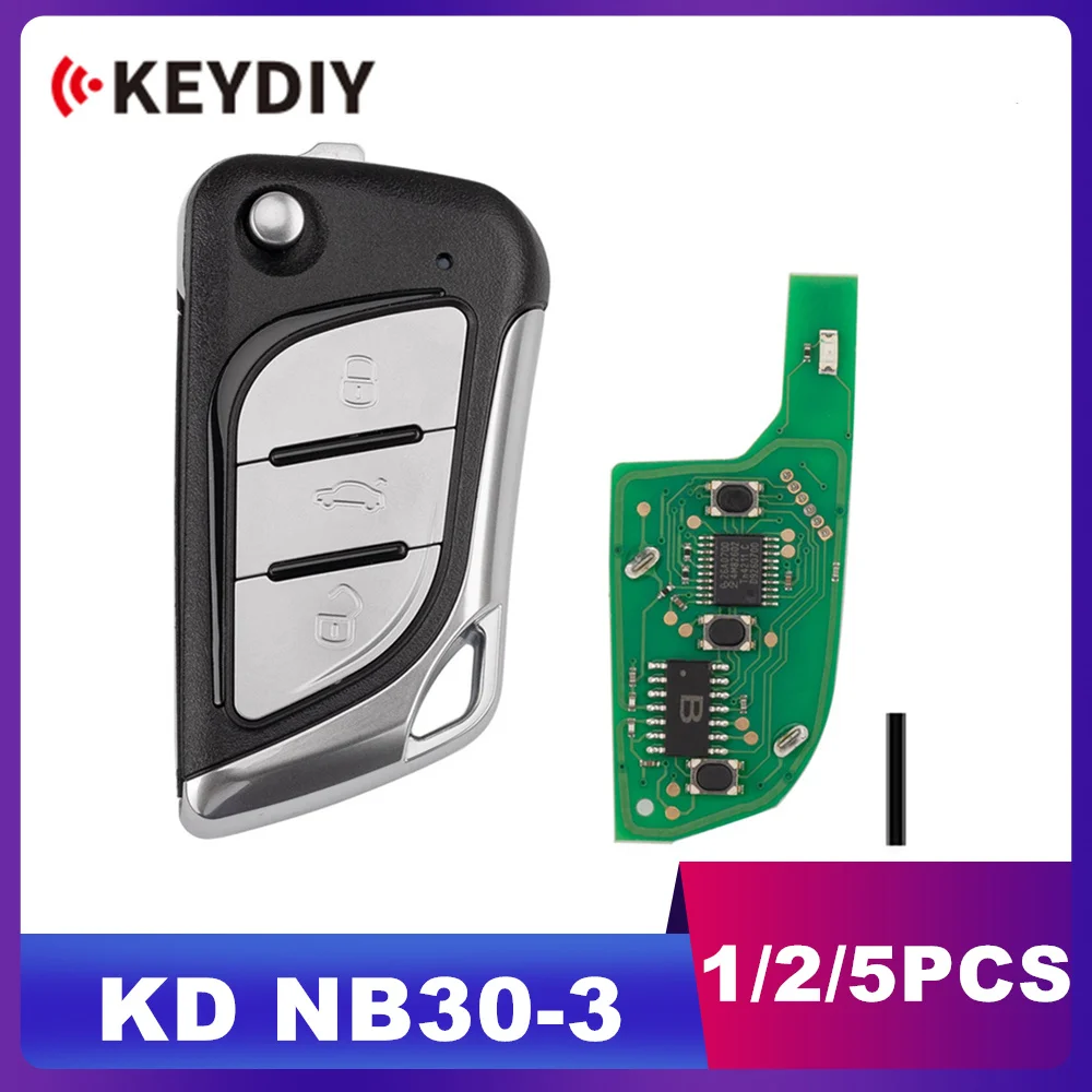 

1/2/5PCS KEYDIY KD NB30-3 Universal Flip Remote Key 3 Buttons (Metal Buttons) Type