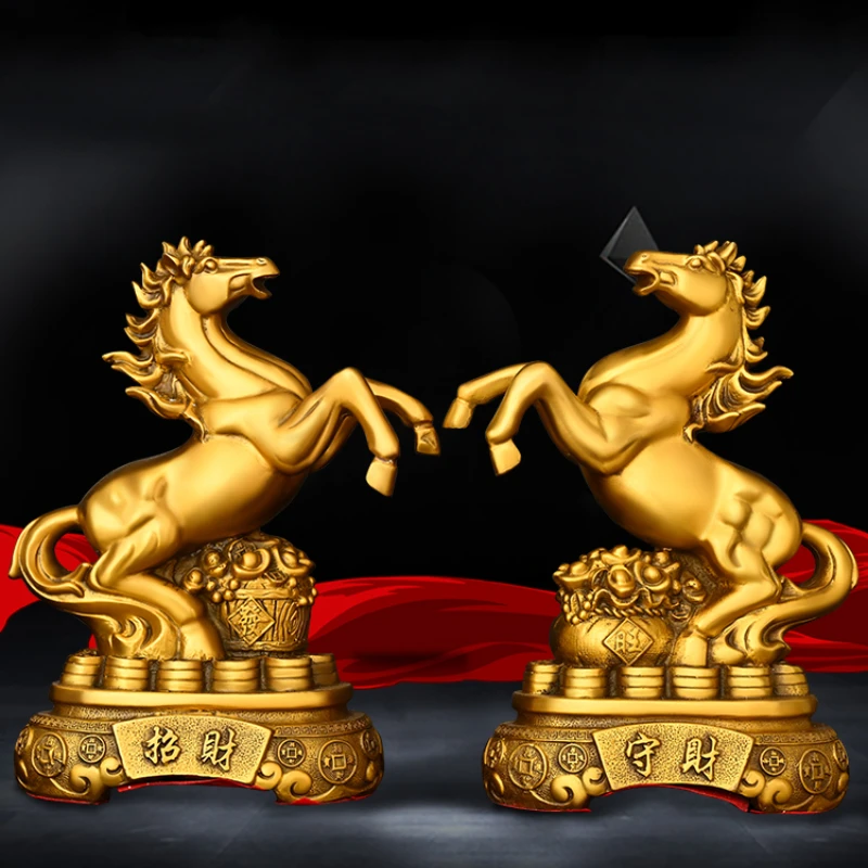 

Pure Copper Horse Ornament Come Wealth Keep Wealth Horse Home Living Room Shop Office Decoration