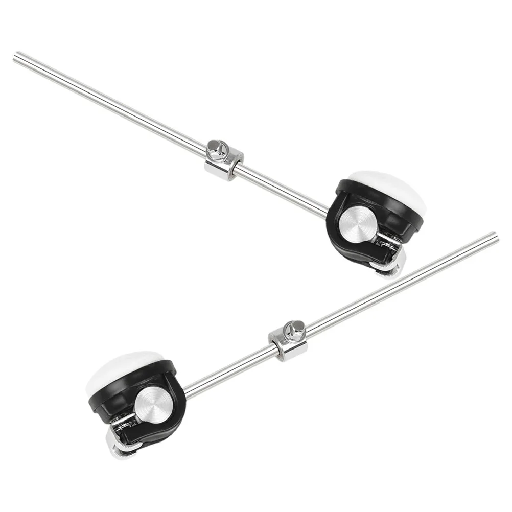 

2 Pcs Percussion Instrument Accessories Bass Drum Pedal Beaters Head Black Steel
