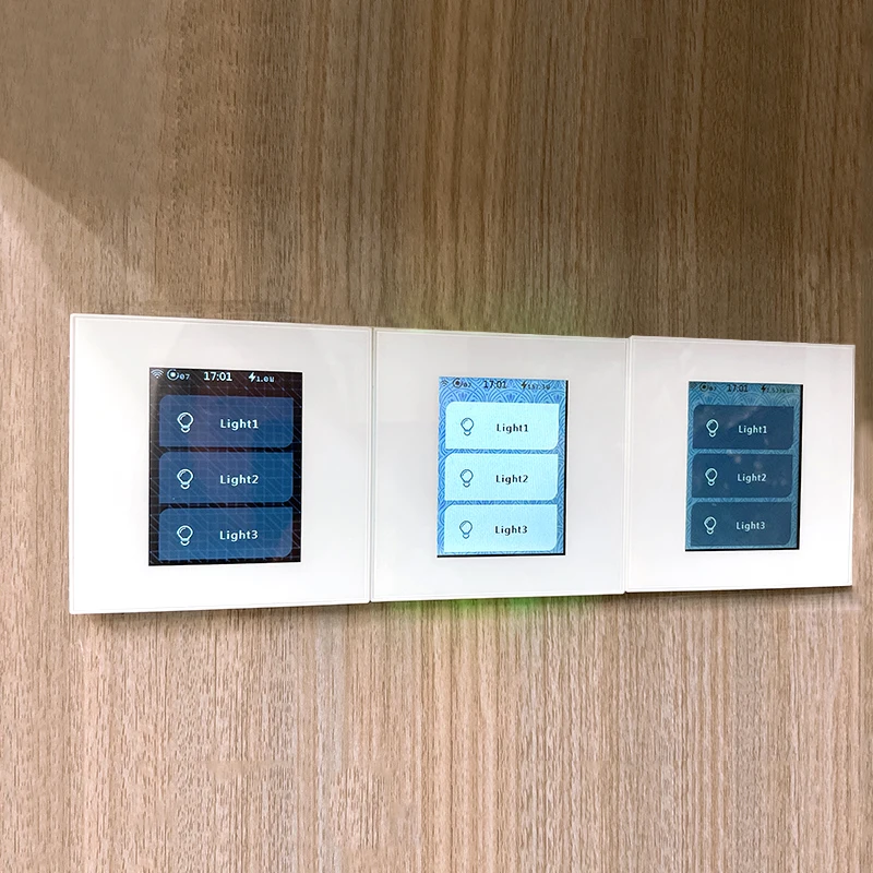 الشركة المصنعة للمنزل الذكي 1/2/3 ستارة LCD الذكية مفتاح إضاءة الجدار يعمل مع تطبيق Tuya Alexa Google Control