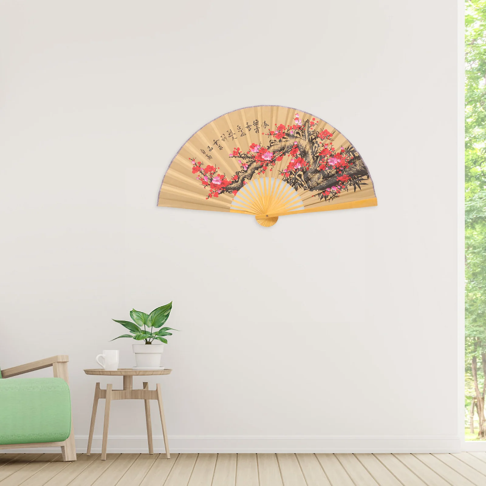 

Giant Paper Fan Wall Decoration Oriental Design Functional and Decorative for Events Chinese Wall Decor Giant Paper Fan