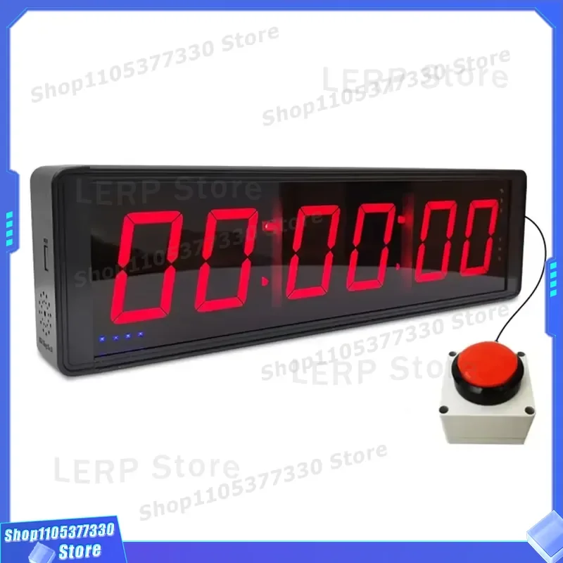 Digital LED Stopwatch 4-6 Lane Multi Sport Timer with Remote Control Start Stop Button for Race Training Countdown Clock