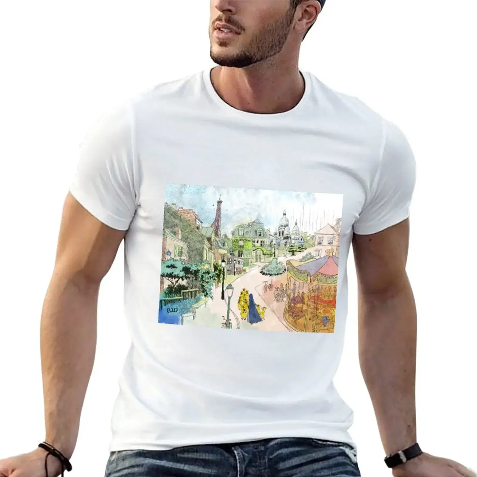 

Madeline Paris Street Watercolor T-Shirt summer tops sweat summer top mens tall t shirts