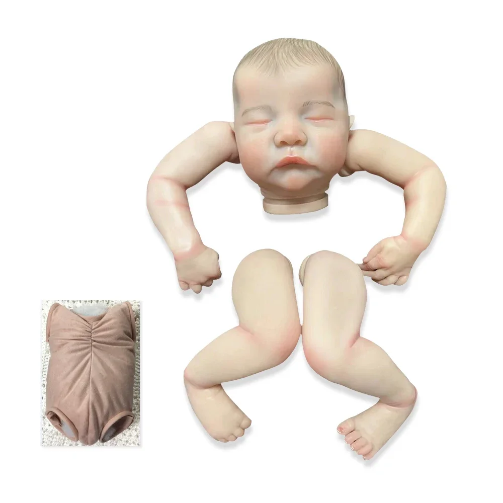 

EGO 19inch Already Painted Reborn Doll Parts Levi Sleeping Lifelike Baby 3D Painting with Visible Veins Cloth Body Included