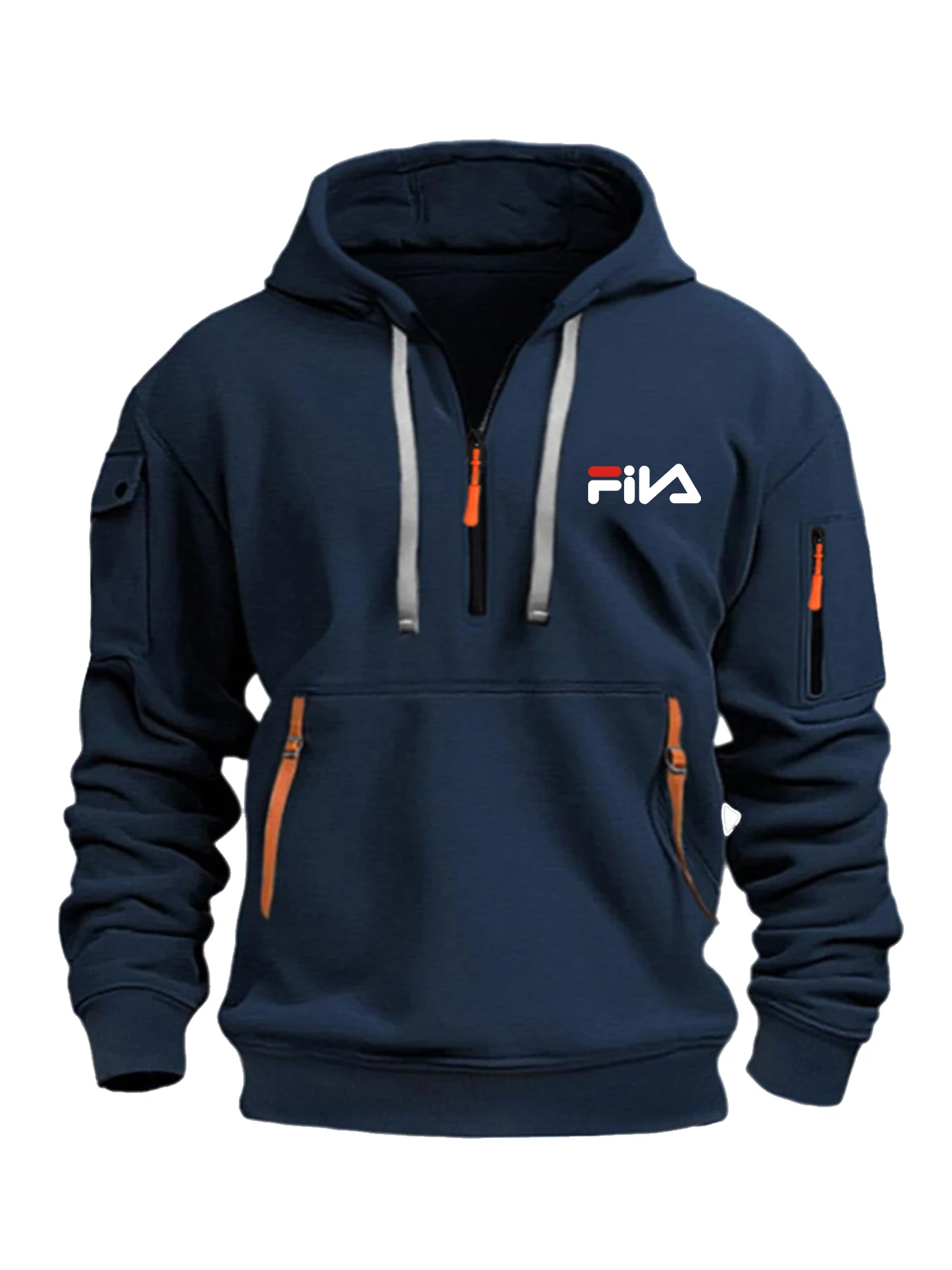 

Men's Fashion Print Loose Hoodie Sweatshirt Multi-Pocket Casual Sportswear Autumn Winter Comfortable Streetwear