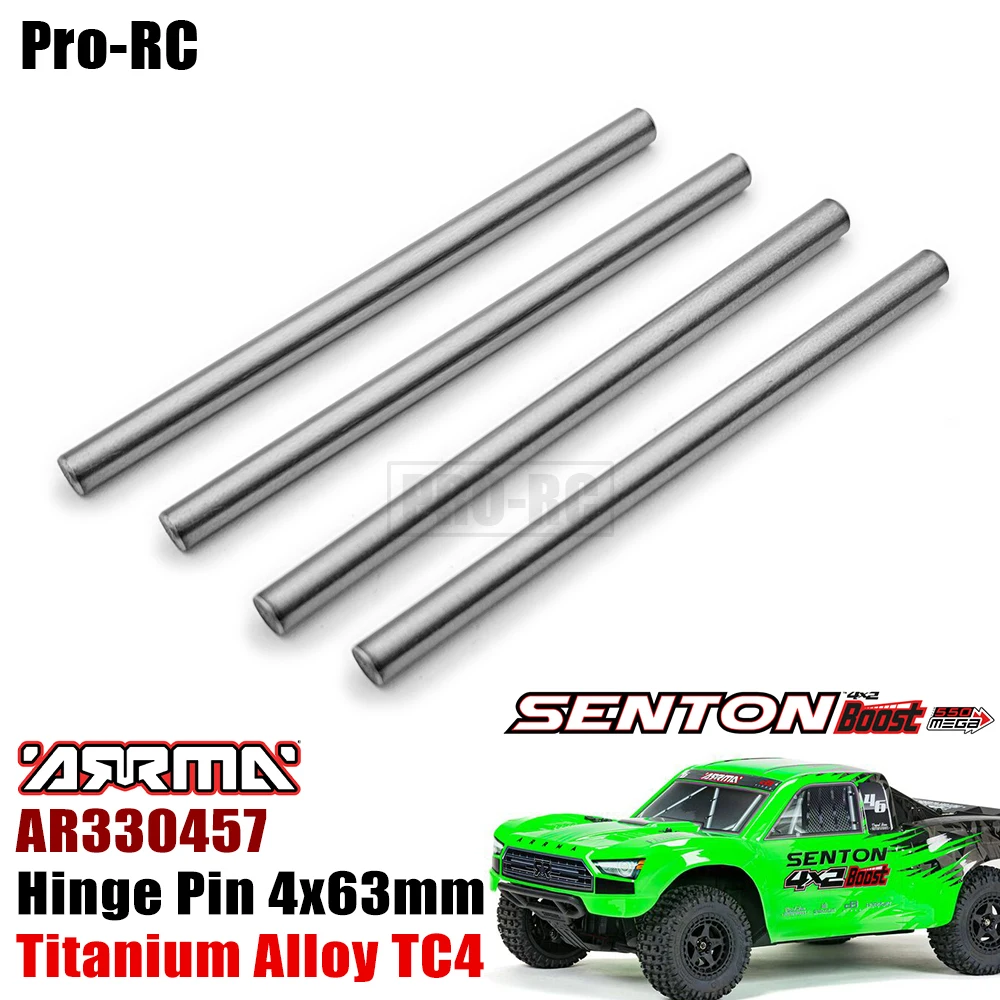 4Pcs 4x63mm Hinge Pin AR330457 Titanium TC4 For Arrma 1/10 SENTON 4X2 BOOST MEGA 550 BRUSHED SHORT COURSE TRUCK Rc Parts