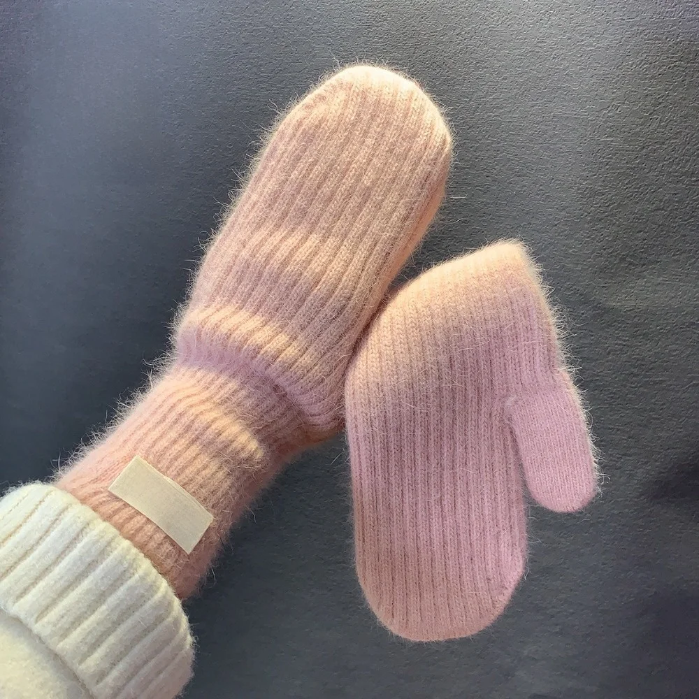 Material Winter Warm Mittens Thick Thermal Soft Fabric Cold Weather Gloves Winter Warmth 1 Pair Pack Thermal Gloves Cycling