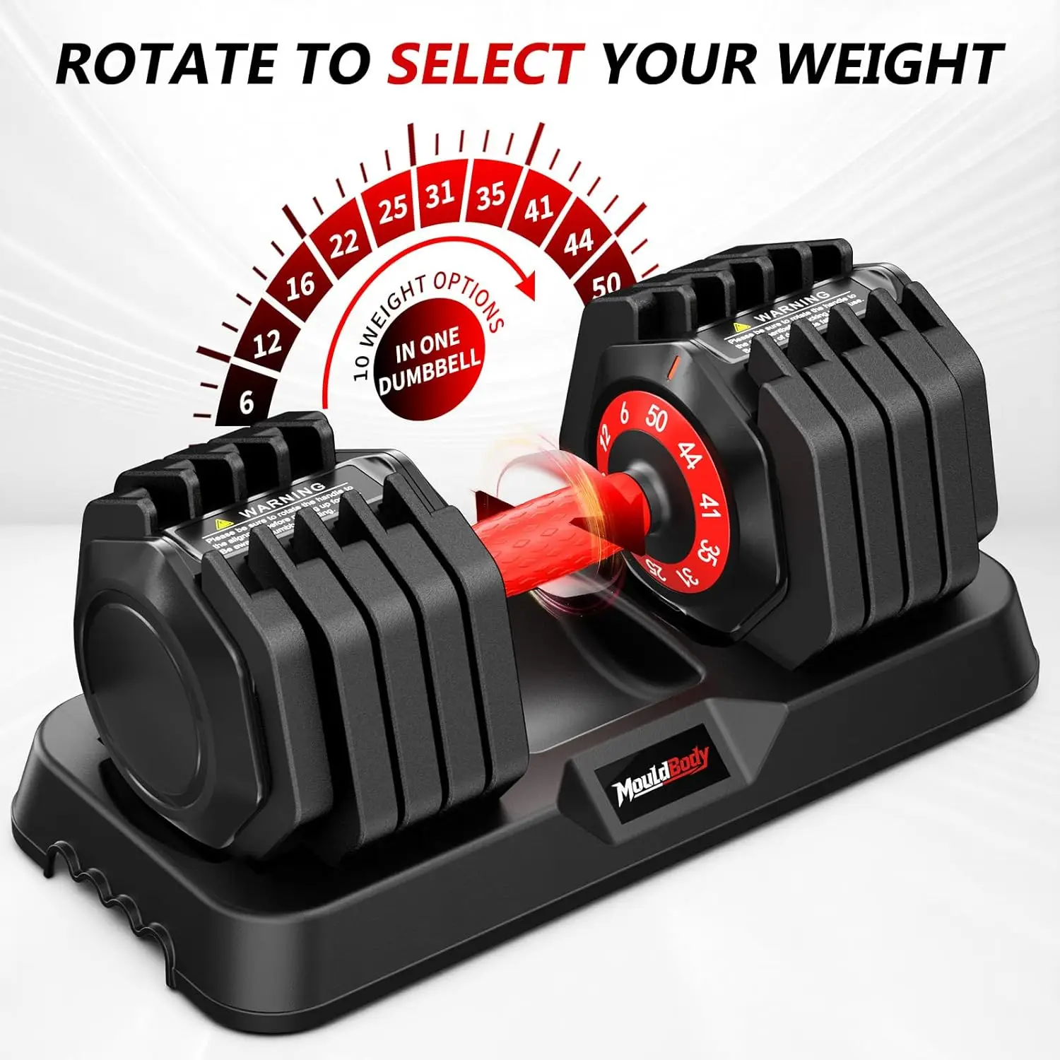 10 in 1 Adjustable Dumbbells Set with Quick Dial