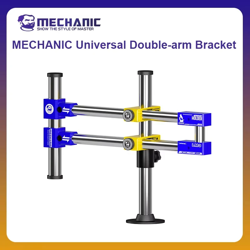 Mechanic LM3 Universal Double-arm Bracket 360° Rotation Adjustable Microscope Stand Metal Support For Mobile Phone Repair Tools