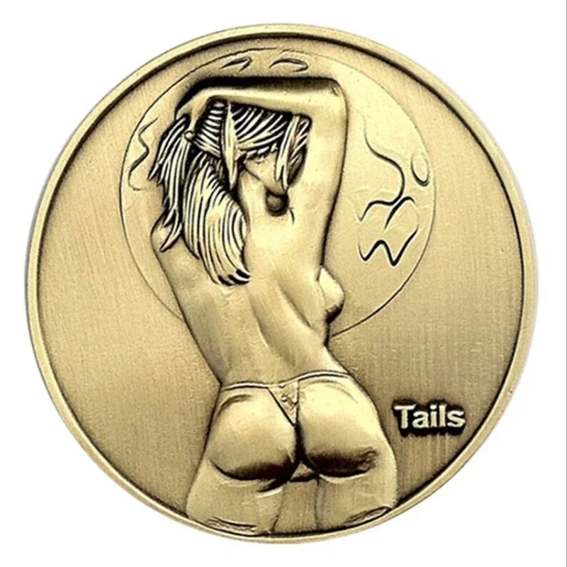 1PCS Sexy Woman Coin Mermaid Coins Lucky Lady Commemorative Coin Goddess of the Sun and Moon