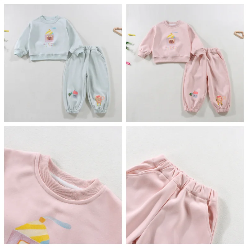 

Girls' Sweatshirt Set Spring and Autumn2025New Children's Clothes Girl Autumn Fashionable Sportswear