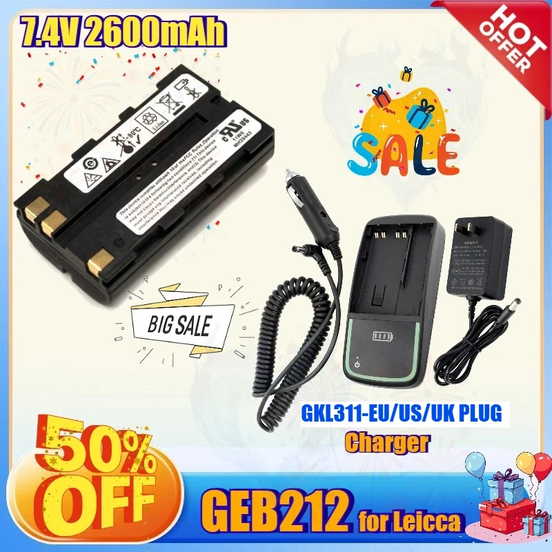 New GEB212 Battery for Leicca TPS400 TPS800 TPS700 TPS1100 TPS1200 Series Total Station GS15 GS14 GS10 Surveying Equipment