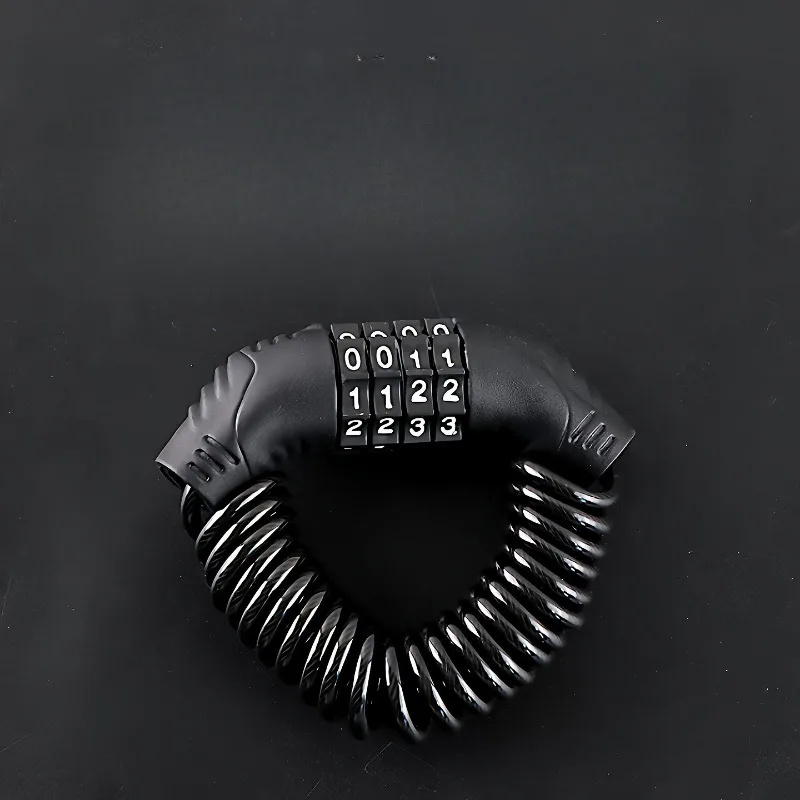 Shaped Retractable Steel Cable Helmet Combination Lock Anti‑Collision for Motorcycle Bicycle Safety Password Padlock Quad Lock