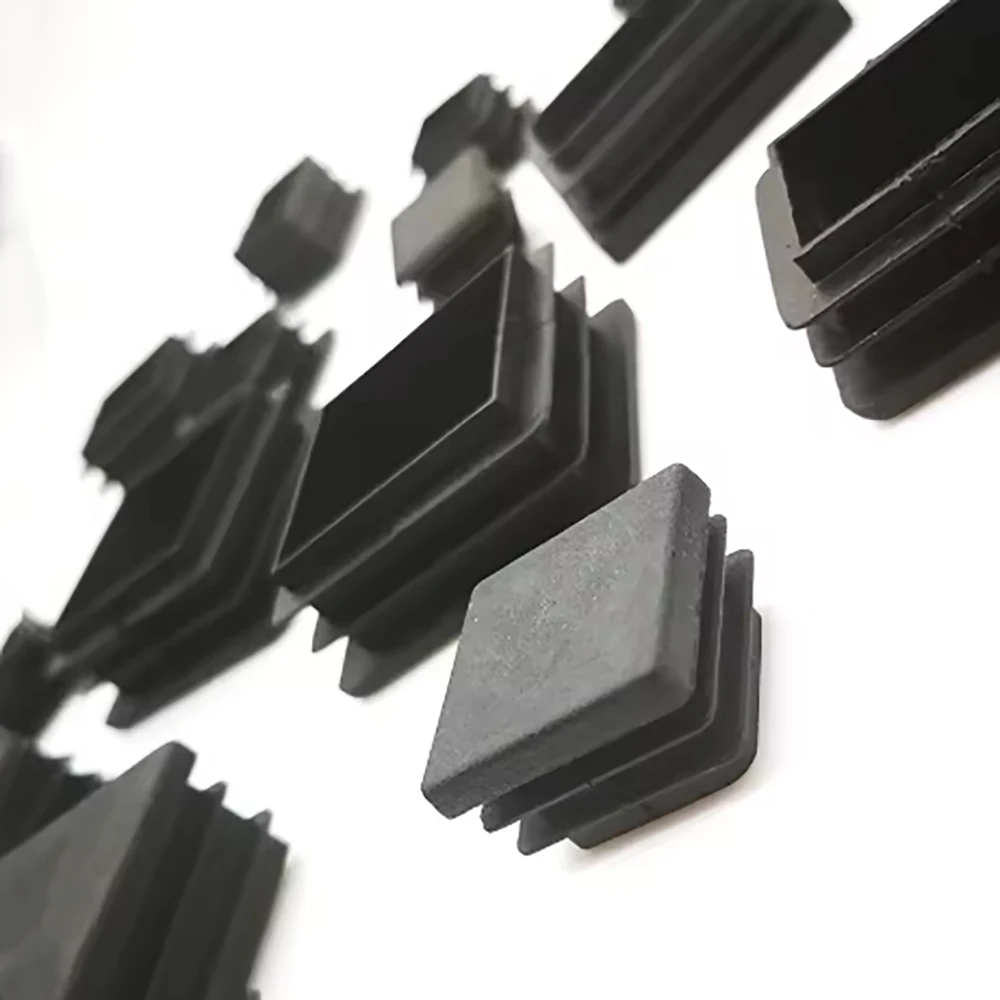 10*20mm-60*120mm Black PP Plastic Table Chair Foot Cover Square Pipe Plugs Protective Cover Furniture Thickening Leg Pads