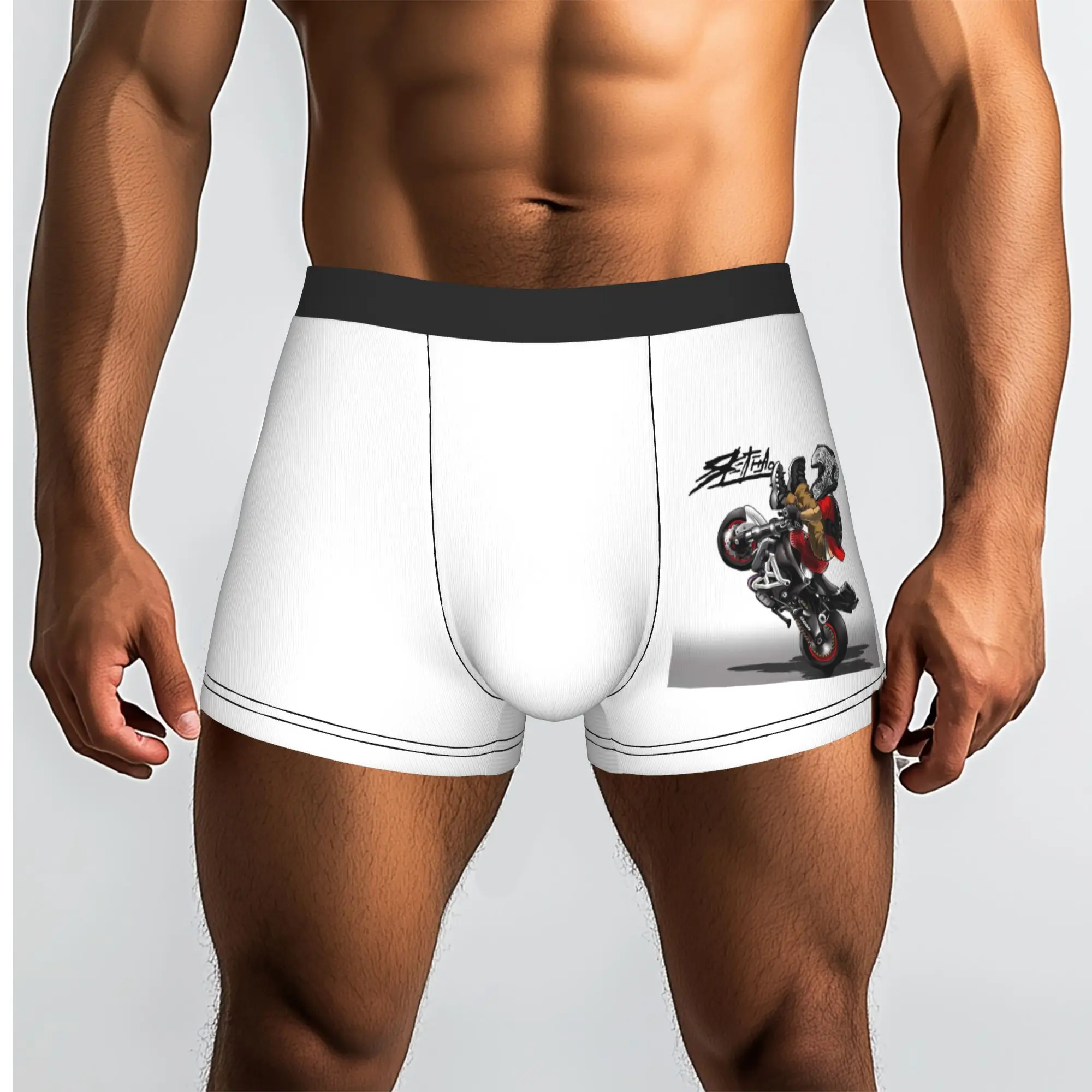 Customized Cartoon Motorcycle Pattern  Shorts For Men 3D Printed Extreme Speed Stunt Sport Underwear Panties Briefs Breathable