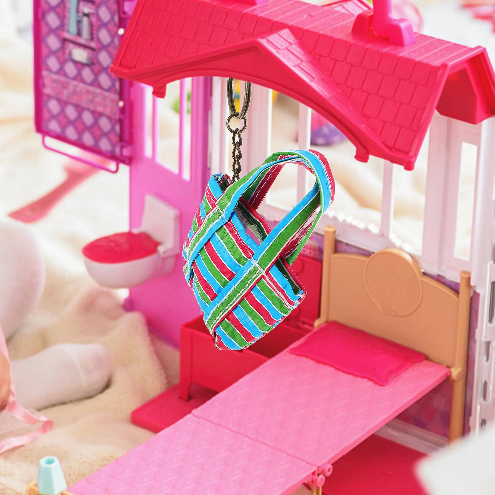 

Mini House Backpack Compact Design Lovely Mini Handbag Ornament Creative Miniature House Desktop Decoration Accessory