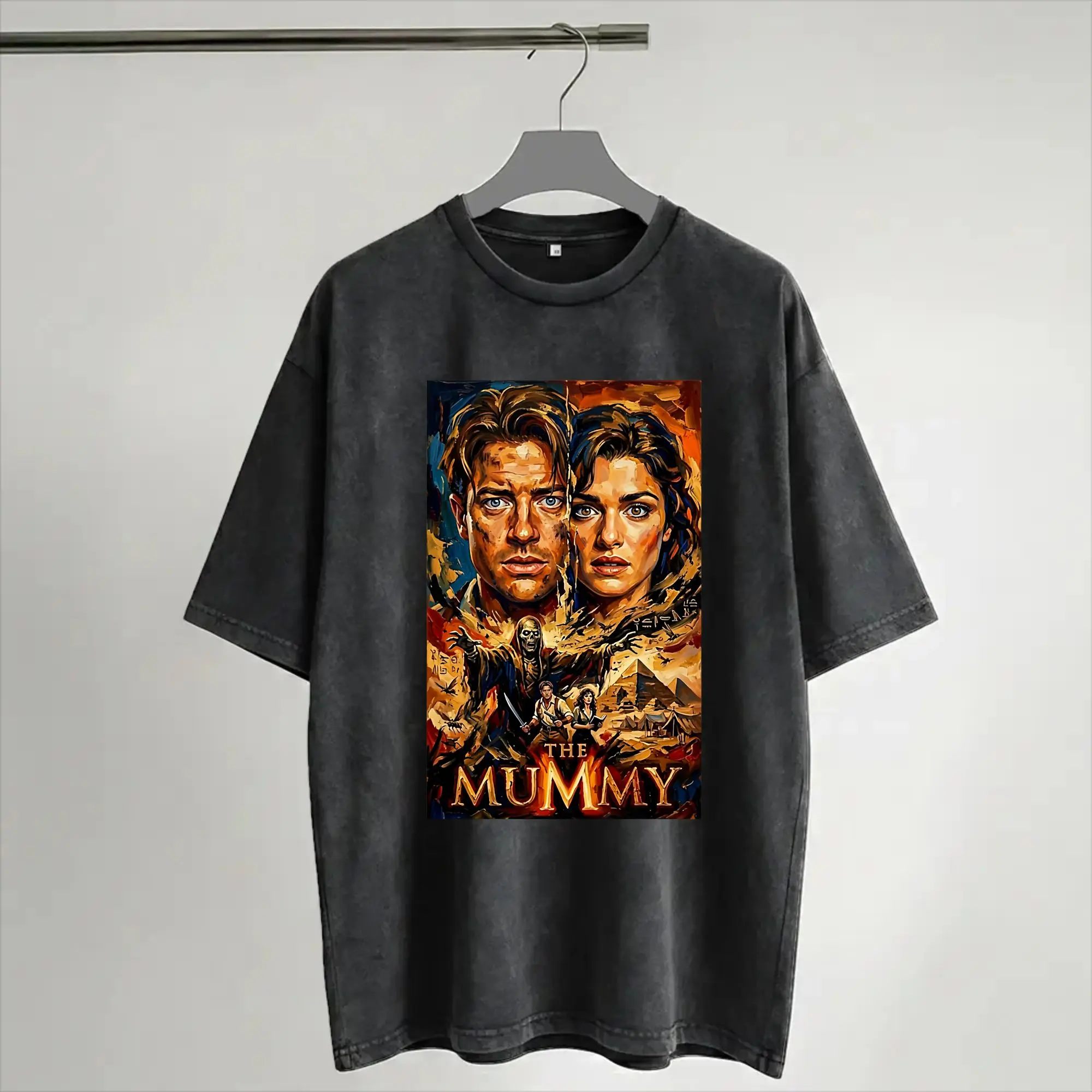 Harajuku Washed Shirts The Mummy 25th Anniversary Merch Vintage T Shirt Harajuku  Streetwear Short Sleeve Summer Tee Shirt