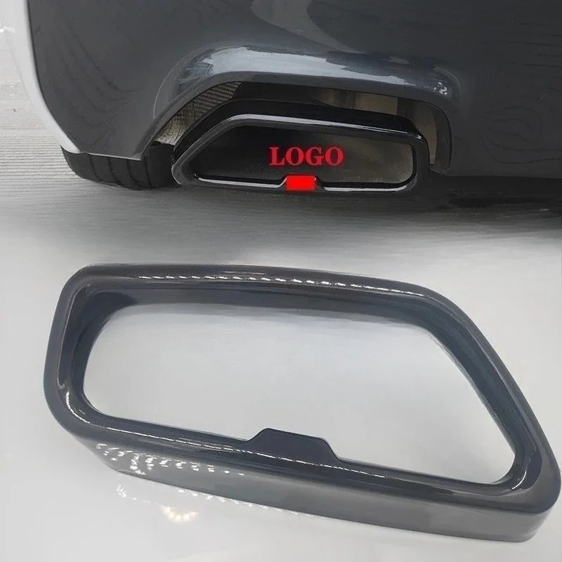 For BMW 5 Series G30 G38 2018-2021 With Logo Stainless Steel Car Rear Exhaust Muffler Pipe Cover Trim Tail Throat Frame