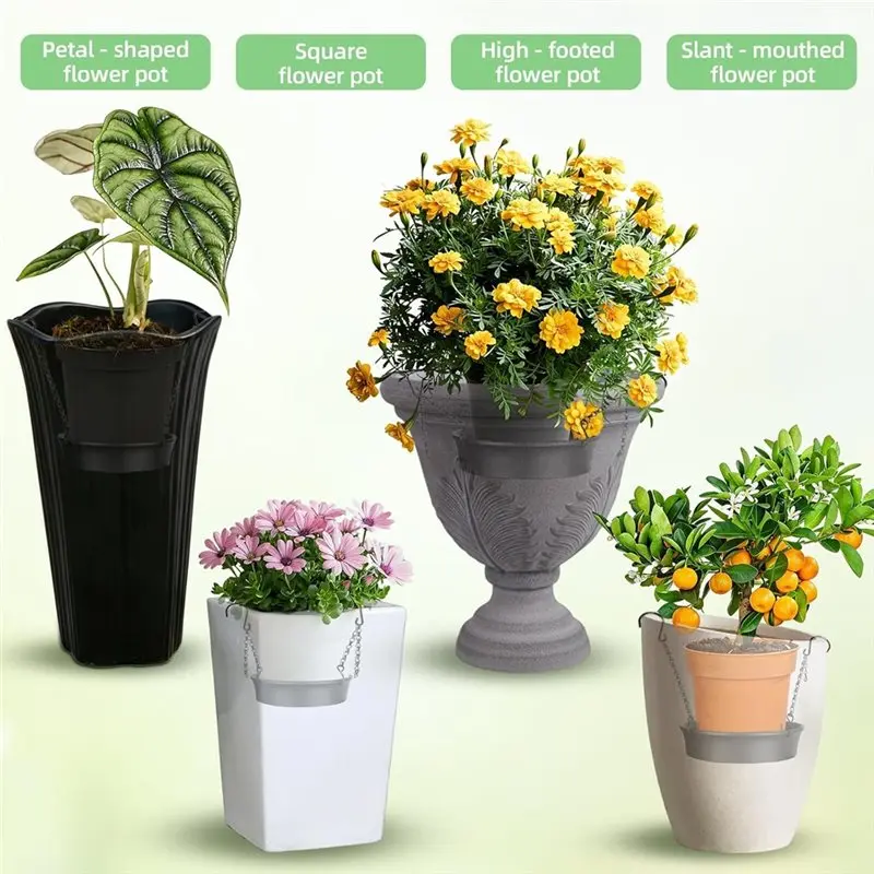 AB66-2Pcs Adjustable Planter Inserts For Large Pots - Reduce Soil Filling With Sturdy PP Material For 10