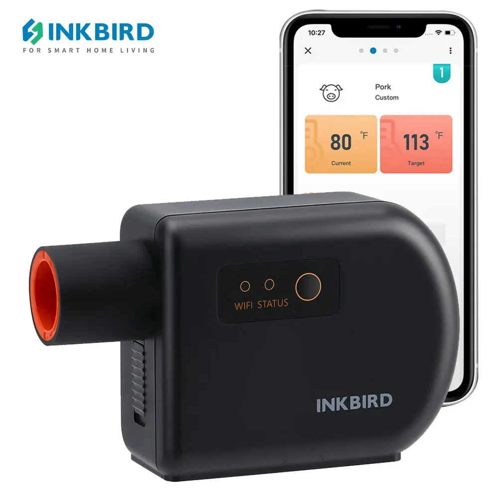 INKBIRD regulator temperatury grilla Wi-Fi Bluetooth automatyczny termometr do grilla z 4 sondami zastosowanie dla dużego zielonego jajka, Kamado Joe