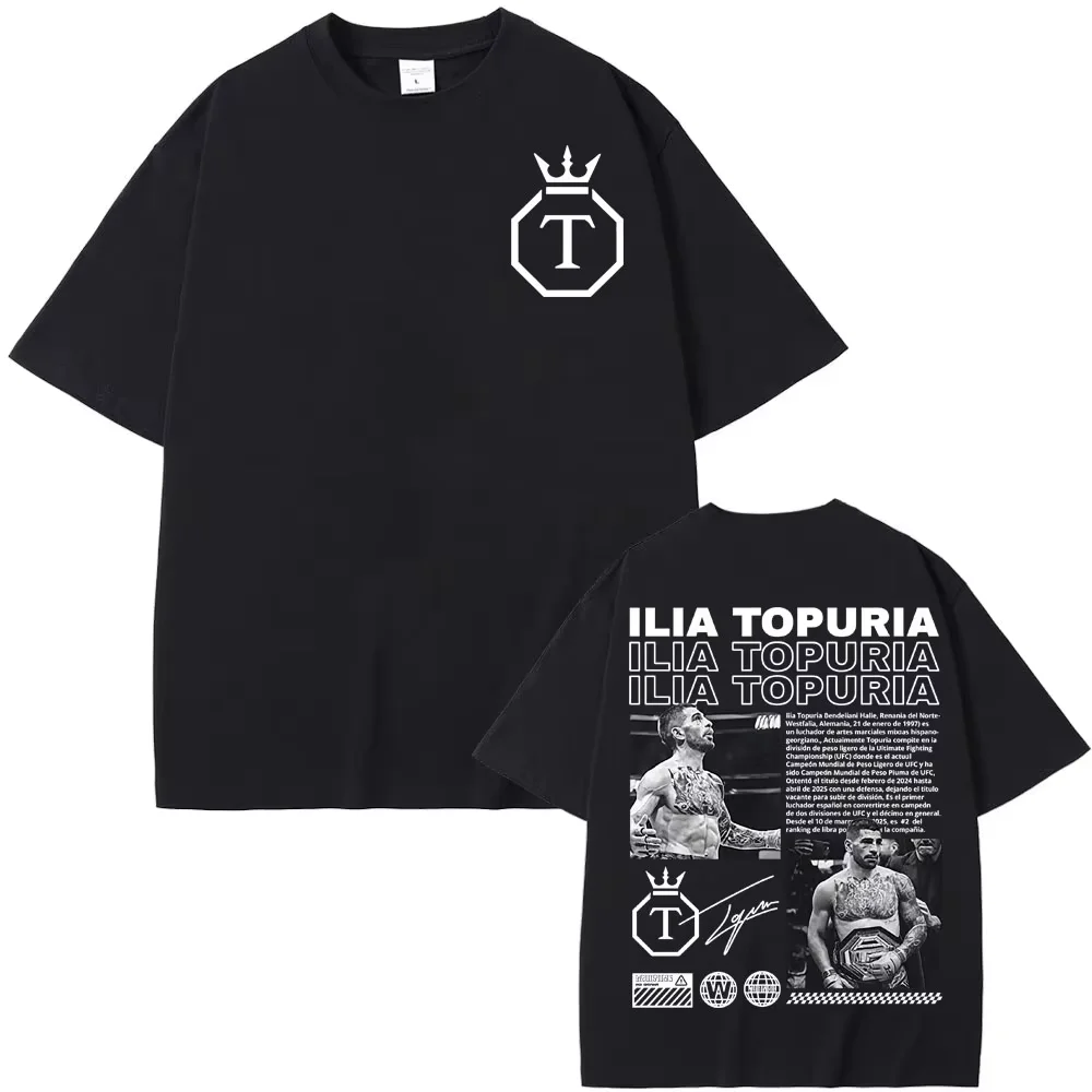 Camiseta Unissex 2026 El Matador Ilia Topuria Merch Harajuku com Estampa Gráfica, Camisetas de Verão de Manga Curta Streetwear