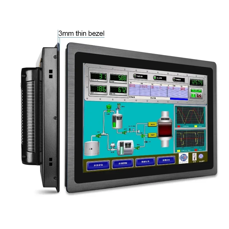 IP66 22 Inch Industrial Embedded LCD, Resistive Touch Screen, Stainless Steel Explosion-Proof HMI Display