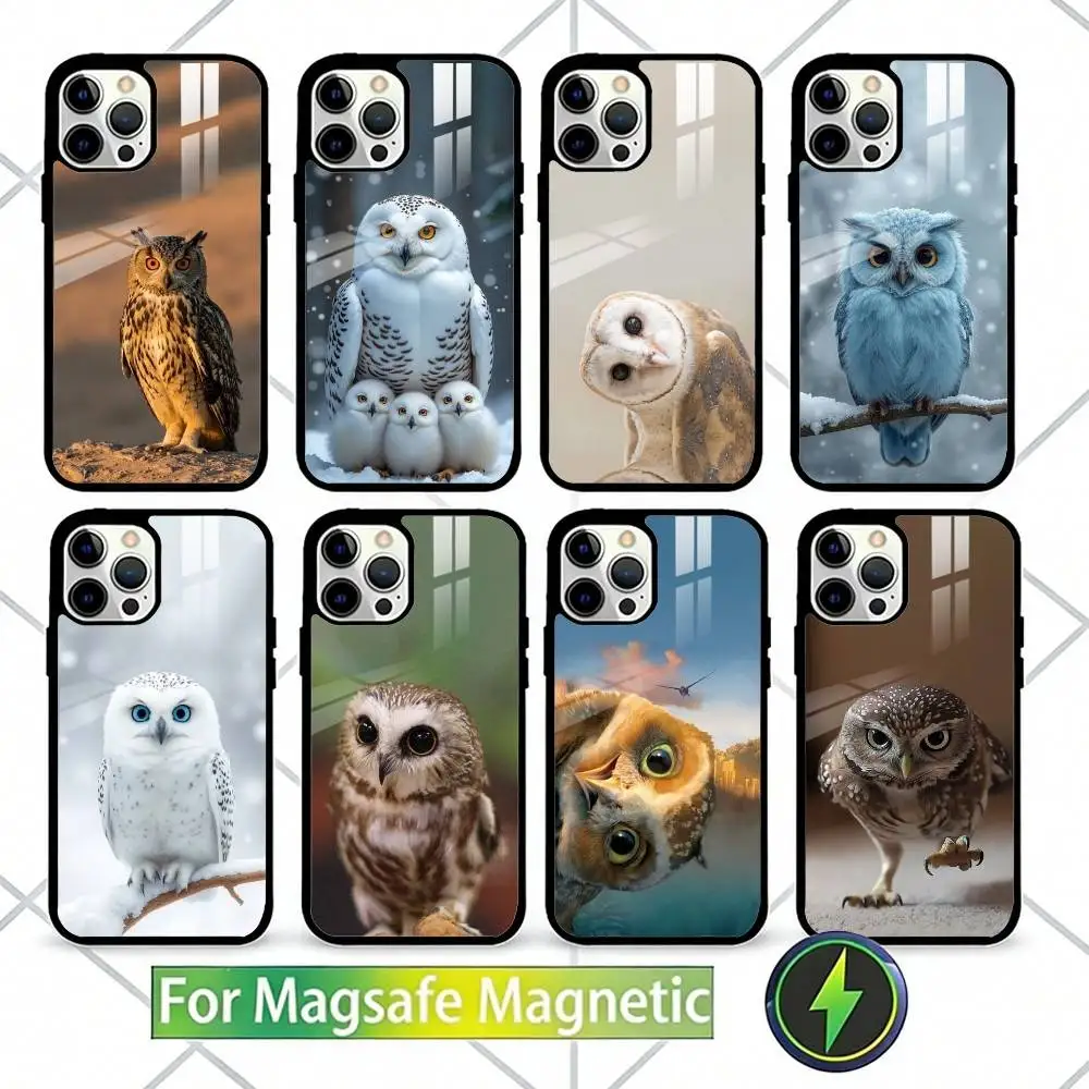 

Pet Cute Owl Phone Case For iPhone17,16,15,14,13 Plus,Pro Max Magnetic For Magsafe Wireless Charging