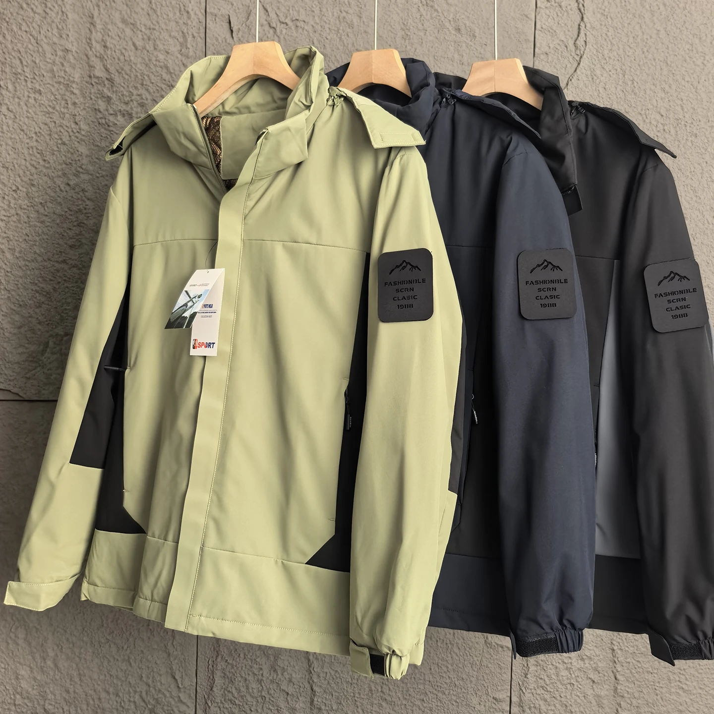 

Мужская уличная зимняя куртка Thiened, водонепроницаемое хлопковое пальто с капюшоном, теплая спортивная верхняя одежда цвета Blo, повседневная свободная посадка