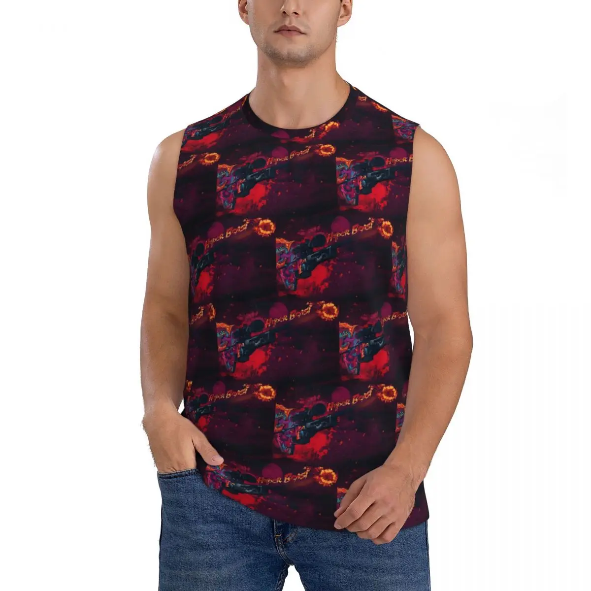 Hyper Beast Cover Photo Men Sleeveless Tank Tops Quick Dry Breathable Gym Fitness Running Summer Casual Sport Vest
