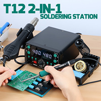 YIHUA 902D-IV 2 in 1 Soldering Station 775W With Hot Air Handle And T12 Soldering Iron Tip Fast heaing Welder Station