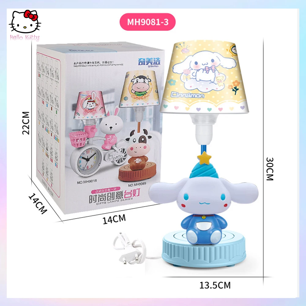 

Sanrioed Cinnamoroll Ночная лампа Hello Kitty Kawaii аниме прикроватная лампа Kuromi мультяшный Декор комната няня лампа для кормления детский подарок