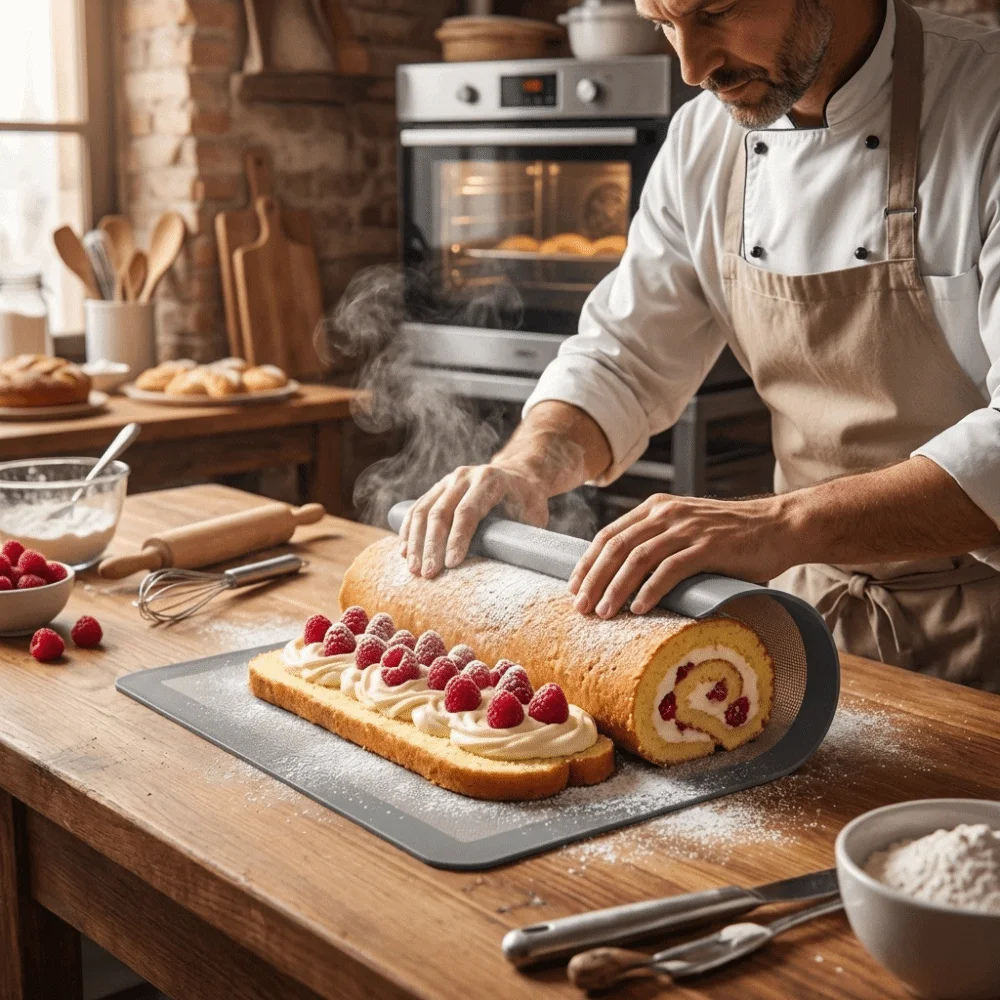 40cmx30cm Silicone Baking Mat Silicone Heat Resistant Cake Roll Pad Baking Tools Non Stick Macaron Swiss Roll Mat