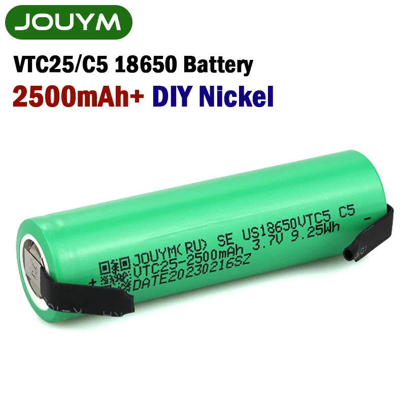 

3.7V 2500mAh 18650 Rechargeable Lithium Battery High Discharge 30A Power Cell