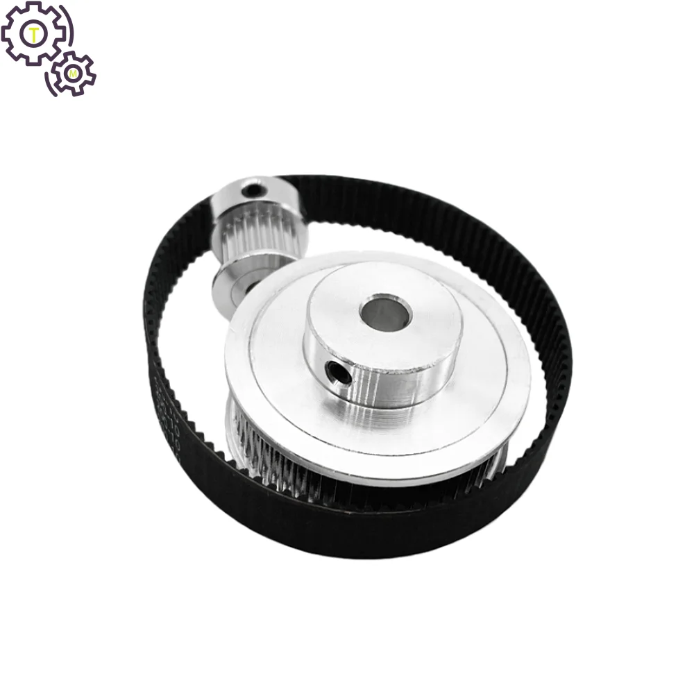 2GT Timing Pulley Kit 20Teeth100Teeth 1:5 Reduction Ratio Width 6/10mm Arc Synchronous Belt Optional Kit Combination 20T 100T 2G