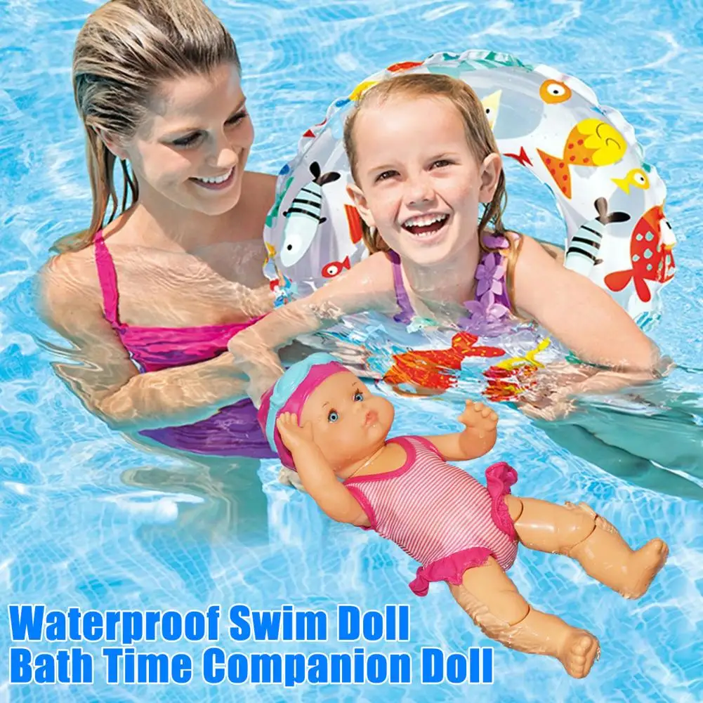 Beach Vacation Toy Realistic Electric Swim Doll for Pool Bath Play Waterproof Backstroke Swimming Baby Doll Fun Water for Kids