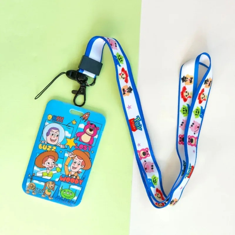 Disney Toy Story ID Card Holders with Lanyards Cartoon Woody Student ID Card Access Control Cases Buzz Lightyear Badges Gifts