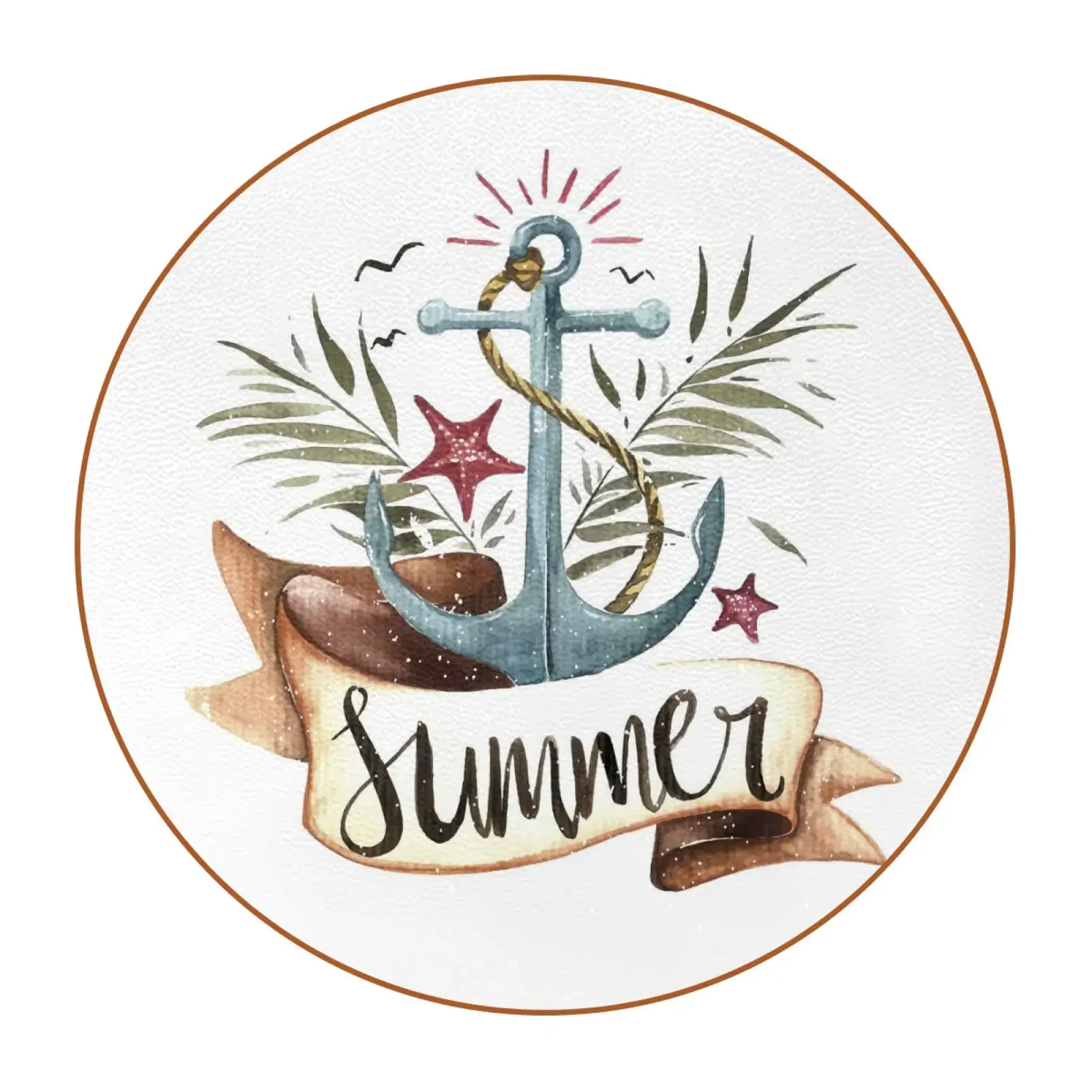 Sail Boat Compass Ship Anchor Navy Coasters for Drinks for Cups Mugs Coffee Wine Wooden Glass Tabletop Protection Table House