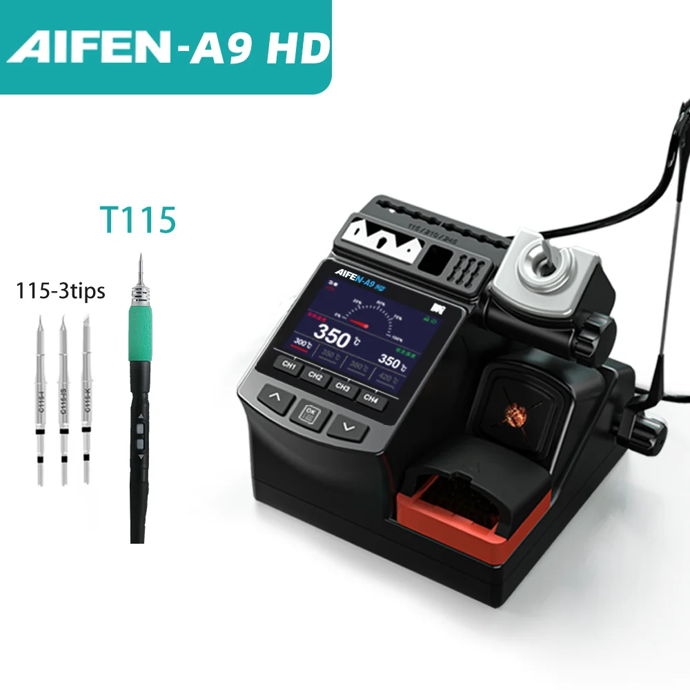 AIFEN A9HD 180W Power Soldeerboutstation Ideaal voor elektronisch lassen met C210 C245 Soldeerbouthandvat soldeerstation