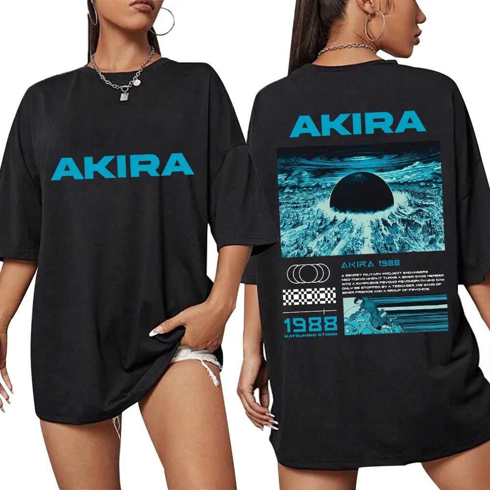 Japanese Anime New Tokyo Akira T-shirts Science Fiction Movie Shotaro Kaneda Vintage Manga T Shirt Oversized Cotton Y2k T-shirt