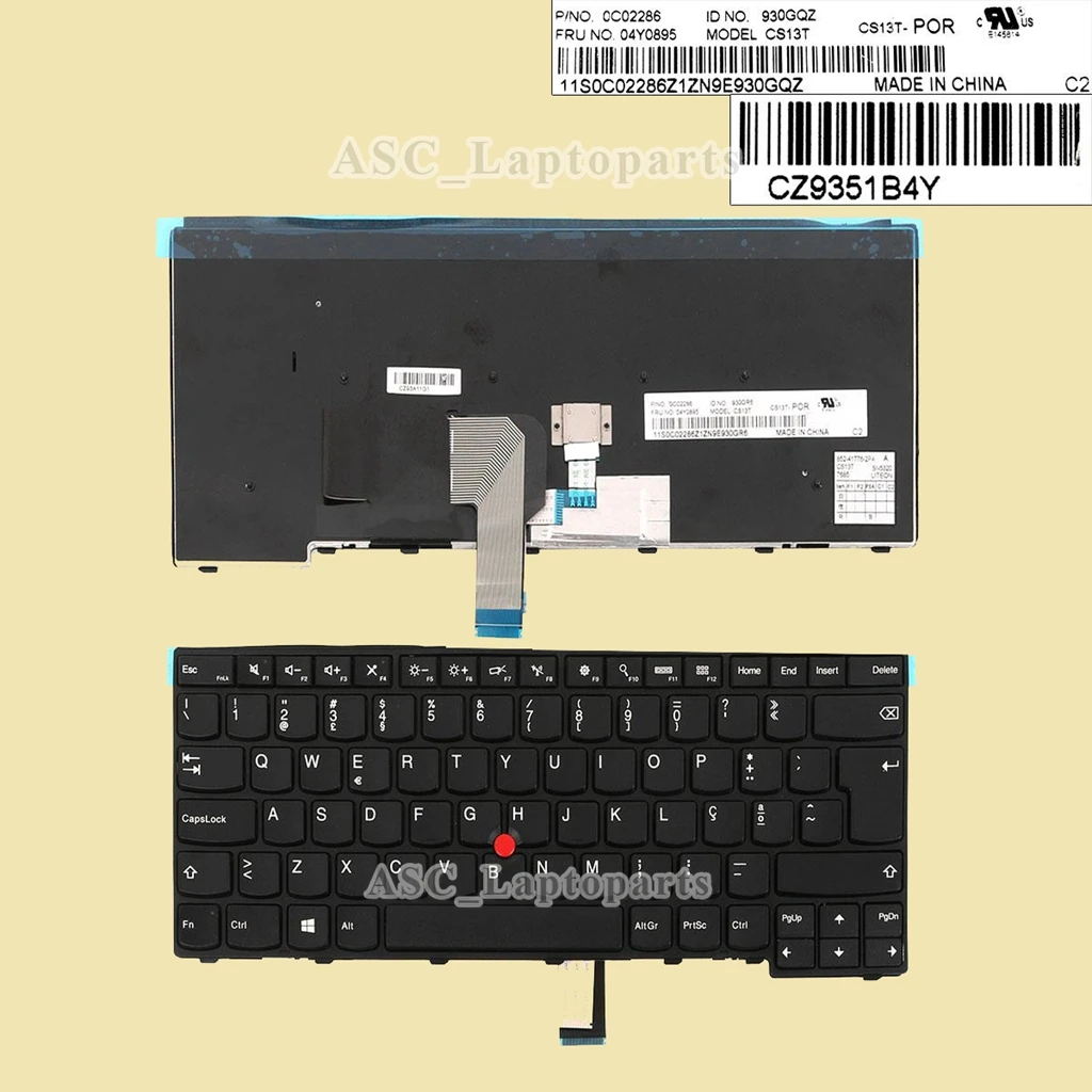 

New Portuguese Teclado Keyboard For Lenovo Thinkpad T440 T440P T440S T431S L440 E431 E440 L450 L470 T450 T450S T460 Black FrameB