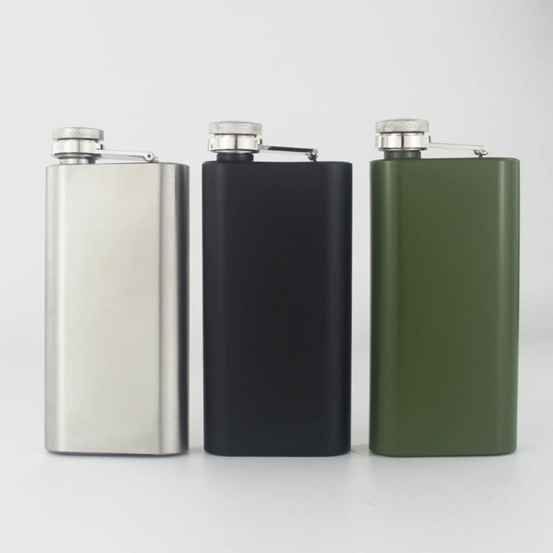 5oz Portable Hip Flask Stainless Steel Square Flagon Whiskey Vodka Wine Pot Alcohol Drinking Pocket Bottle Outdoor Travel Flask