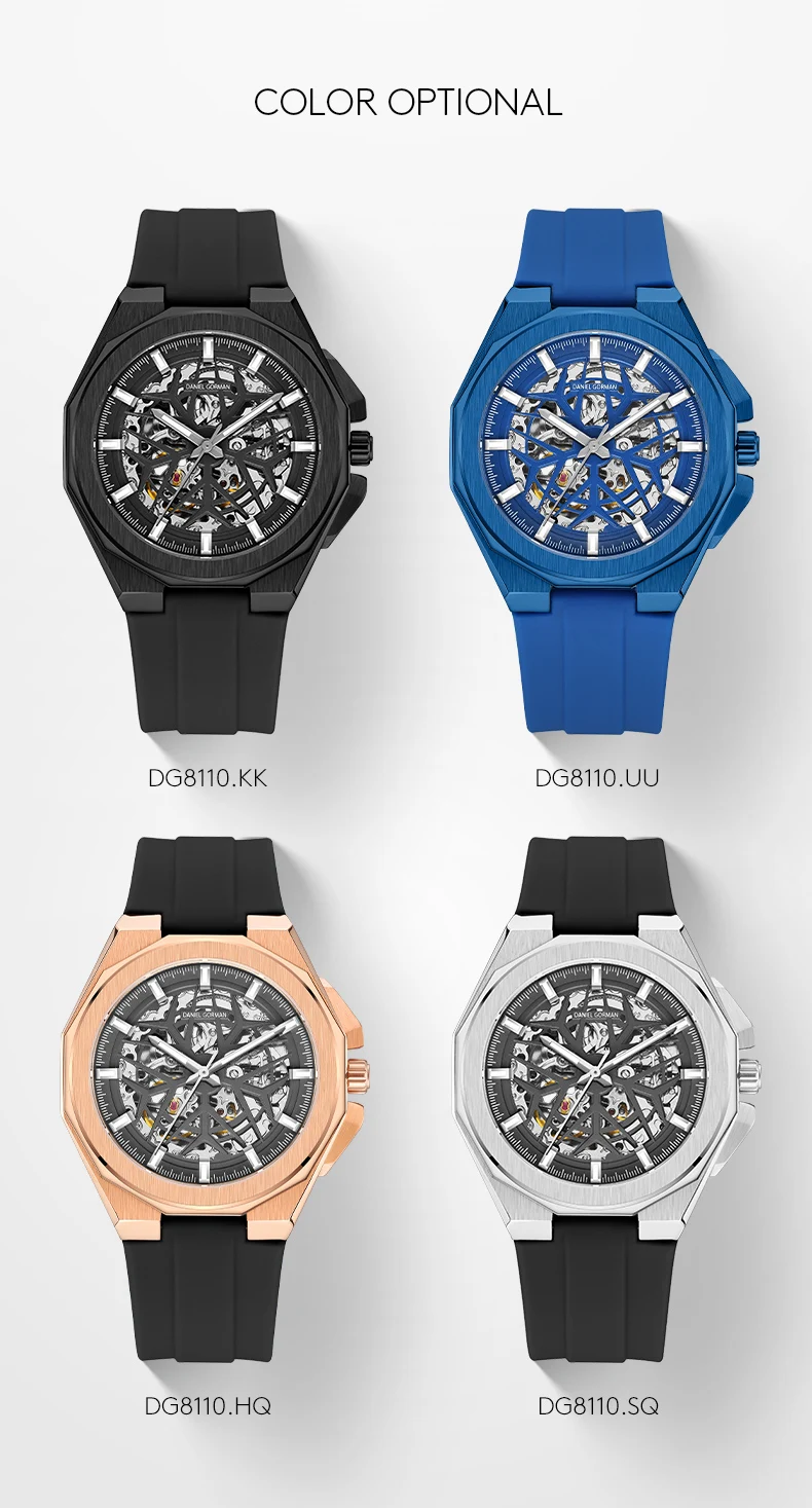 

Прекрасные часы: Апрельская акция! Новинка! Часы-скелетоны из нержавеющей стали 5ATM DG8110, автоматические наручные часы