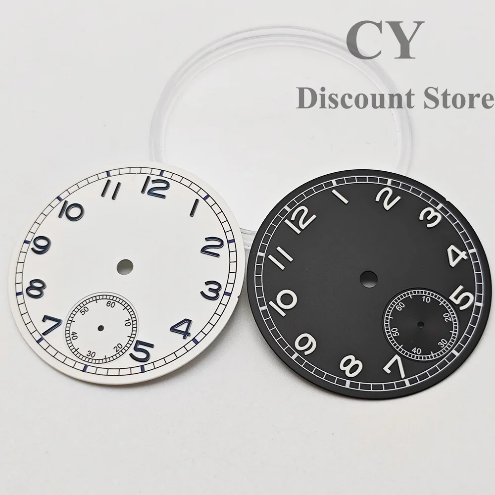 6498 Tarcza Czarny Niebieski Biały 37 mm Tarcza zegarka Zielona świecąca tarcza pasująca do mechanizmu ETA 6498 Seagull ST3621 — zdjęcie 3