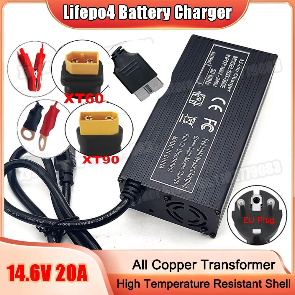 14.6V 10A 20A Lifepo4 Battery Charger 12V Smart High Power Charger For Lithium Iron Phosphate Battery Pack 110V-240V Charger