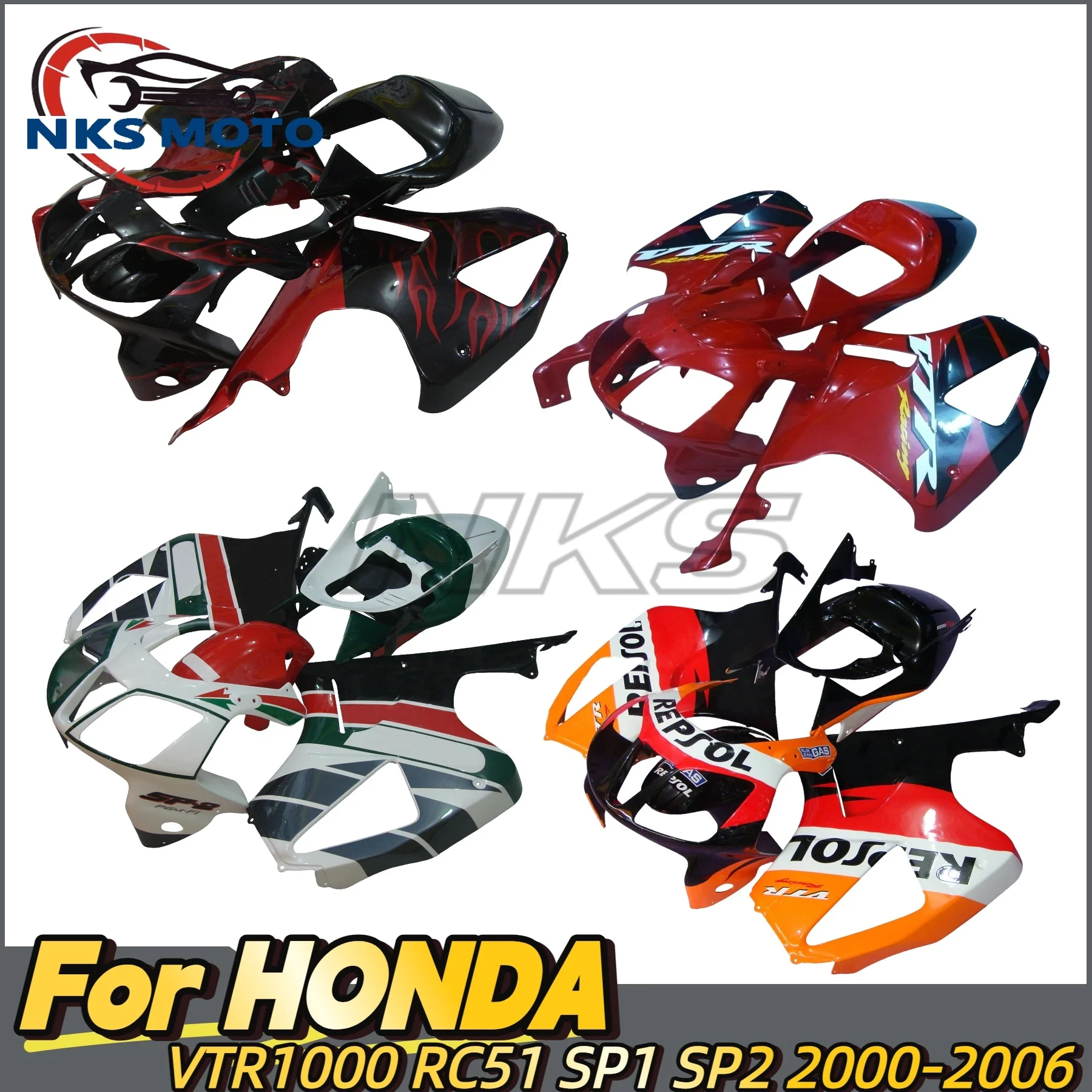 

Fit For Honda VTR1000 SP1 SP2 RC51 RVT 2000 - 2006 Motorcycle Fairing Kit Bodywork Panel Set VTR 1000 SP 2001 2002 2003 2004